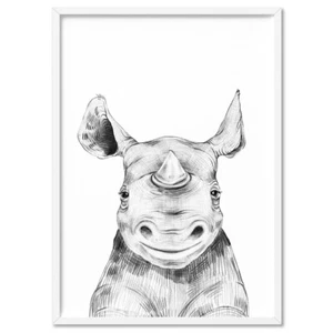 Rhino Kids Print. Wall Art, Poster or Canvas. Peek a Boo African Safari | ANA-46 - Picture 1 of 10