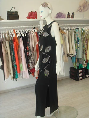 ВИНТАЖНЫЙ 90-Х РОЗА TAFT СТРАЗЫ ВЕЧЕРИНКИ ЧЕРНЫЙ КОКТЕЙЛЬНОЕ ВЕЧЕРИНКИ ВЫПУСКНОГО ВЕЧЕРА ДЛИННОЕ ПЛАТЬЕ - Изображение 1 из 4