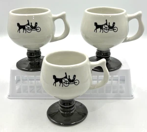 3 tazze da caffè vintage Caribe China piedistallo carrozza trainata da cavalli Porto Rico 6 oz - Foto 1 di 12