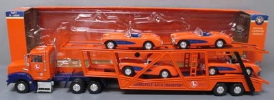 RMT 46402 1:48 Scale Lionelville Auto Transfport Trailer with 4 Cars - Image 1 of 4
