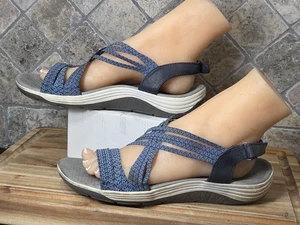 Skechers Reggae Cup Oh Snap Damen-Sandalen Größe 10 blau bequeme Riemchenschuhe - Bild 1 von 17