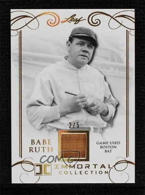 2017 Leaf Immortal Collection Game-Used Boston Bat Gold Spectrum /5 Babe Ruth - Image 1 of 2
