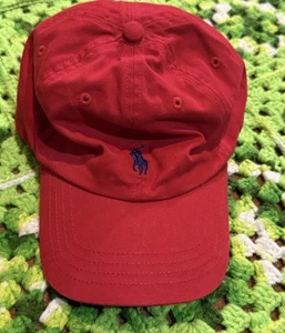 Polo Ralph Lauren Strap Back Hat Cap Kids Youth Os 8-20 Red Pony Logo Cotton - Picture 1 of 7