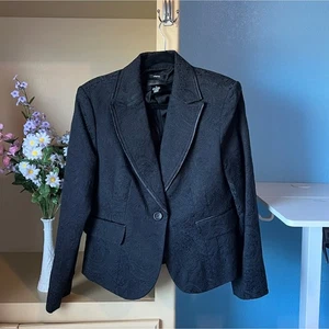 Vintage Damen XL Schwarz Gobelin Blazer Jacke Fee Grunge Steampunk Witchy Goth - Bild 1 von 10