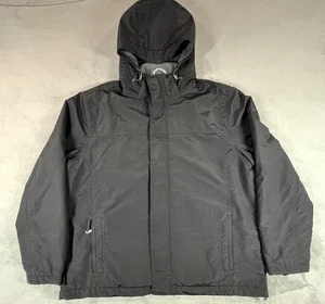 Lands' End Jacket Mens XL Black Squall Waterproof Windproof Fleece Lined Hooded - Picture 1 of 15