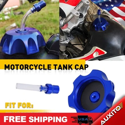 Универсальная синяя мотоциклетная крышка бак шланг воздушная трубка клапан дыхательный аппарат алюминиевый комплект - Изображение 1 из 4