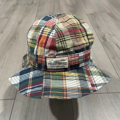 Двусторонняя шапка-ведро Polo Ralph Lauren Madras в клетку OSFA цвет шамбре - Изображение 1 из 4