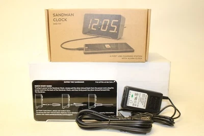 Sandman Clock 4-Port Charging Station Alarm by Palo Alto Innovation SND-1W - Image 1 of 4