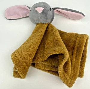 Lila & Jack Lovey Bunny Gray Security Blanket Brown Baby 11" x 11" EUC Thumbie - Picture 1 of 8