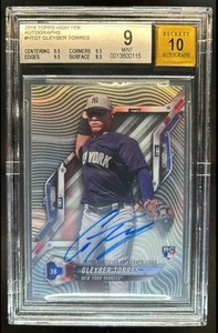 2018 Topps High Tek Gleyber Torres Auto RC Rookie #HT-GT Yankees BGS 9/10 - Picture 1 of 2