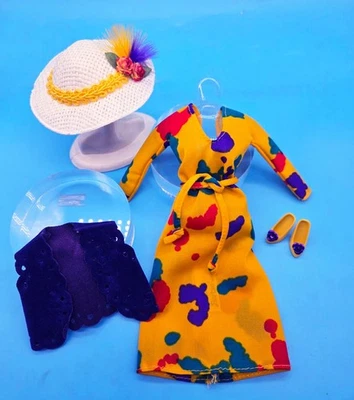 VESTIDO PINTADO VINTAGE Barbie moda coleccionables ¡como nuevo! Foto 1 de 4