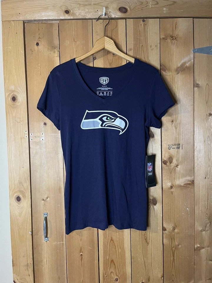 OTS NFL Oakland Raiders Women's Rival V-Neck Tee Logo Medium