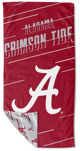 Alabama Crimson Tide Double-Sided Microfiber Beach Towel 64" x 32" w/ Travel Bag Cover