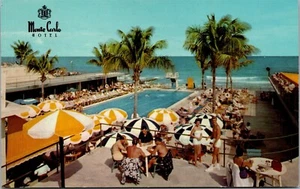 Vtg Miami Beach Florida FL Monte Carlo Resort Hotel Pool 1960s View Postcard - Picture 1 of 2