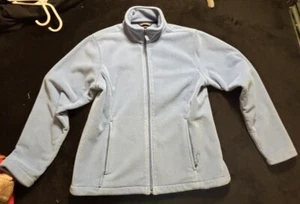 LANDS END WOMENS SIZE SMALL S FULL ZIP LIGHT BLUE FLEES JACKET. VG CONDITION - Picture 1 of 5