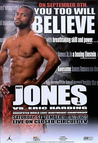 Original Vintage Roy Jones Jr. vs. Eric Harding Large Boxing Fight Poster Cover
