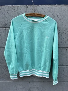 Vintage CHERYL TIEGS Sweat Shirt Women’s Soft Sporty Minty Green / Blue Medium - Picture 1 of 7