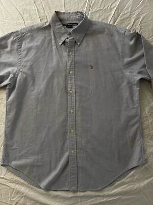 Camisa deportiva Ralph Lauren con botones para hombre azul manga larga talla 14 grande Foto 1 de 4