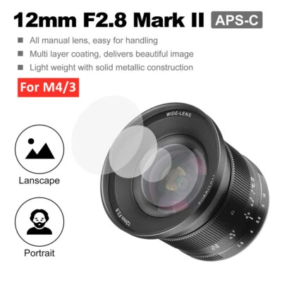7artisans 12mm F2.8 II APS-C Ultra Wide Angle Lens for M4/3 Panosonic Lumix  - Image 1 of 4