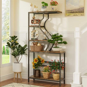XXL Stylish 5 Tiers Plant Stand Bonsai Display Shelf Metal Flower Rack Bookshelf - Picture 1 of 16