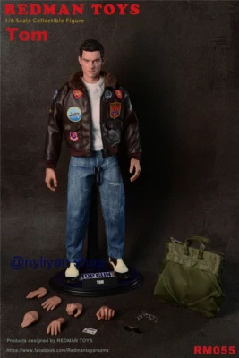 1/6 REDMAN TOYS RM055 Male Top Gun Air Force Major Tom Cruise 12"Action Figure - Image 1 of 4