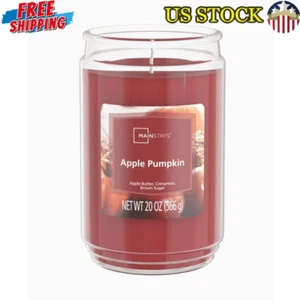 Apple Pumpkin Scented Candle Large Glass Jar Clean Burn Aromatherapy Gift 20 oz - Picture 1 of 6
