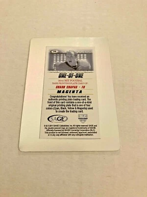 2011 Sage Hit Shaun Chapas Magenta Printing Plate 1/1 Real 1 Of 1 Rare - Image 1 of 3