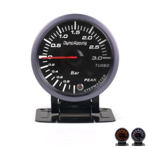 2.5" 60mm LED Pointer Turbo Boost Gauge Bar Meter Black 3 Bar Vacuum Press Meter - Picture 1 of 10