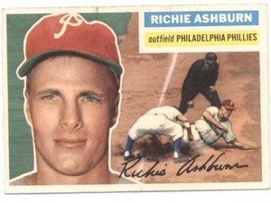 1956 Topps #120 Richie Ashburn Phillies (Gray Back) EX Excellent 