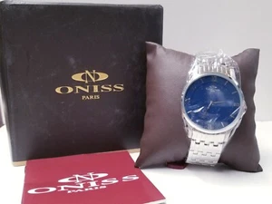 Oniss ON5562SS Men's Quartz Watch; Blue Dial; 39 mm Stainless Steel Wrist Watch - Picture 1 of 9