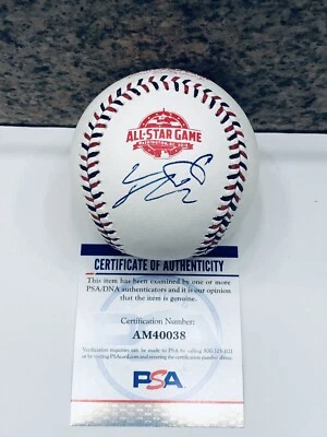 Jean Segura 签名 Rawlings 2018 全明星赛 ASG 棒球水手 PSA DNA 正品证书 — 第 1/2 张图片