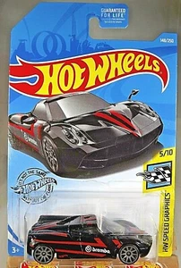 2019 Hot Wheels #148 HW Speed Graphics 5/10 PAGANI HUAYRA Black Variant w/10 Sp - Picture 1 of 4