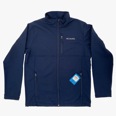 Columbia Mens Ascender Softshell Jacket • L-Tall • Navy Blue • Fleece Lined  - Image 1 of 4
