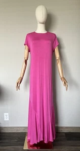 Ralph Lauren Gr. Large Damen rosa Schrägschnitt Jersey Strick Maxikleid gefüttert - Bild 1 von 14