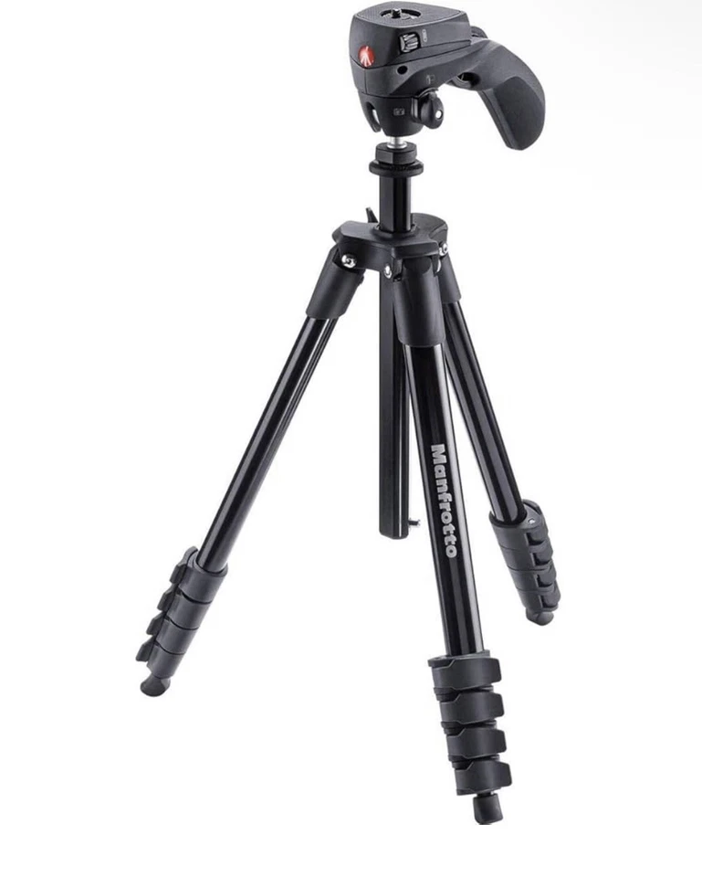 Manfrotto MKSCOMPACTACN-BK 61 inch Compact Action Smart Tripod With Phone Clamp - Image 1 of 4