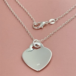 Jewelry plated with 925 silver and 46CM heart pendant necklace hot selling item - Picture 1 of 7