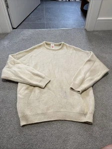 St michael pure british wool cream jumper mens 42in Large - Picture 1 of 6