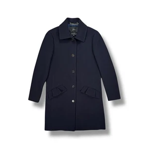 J Crew Italian Double Cloth Wool Topcoat Ruffle Pockets Womens Size 2 • MINT - Picture 1 of 4