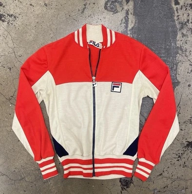Vtg 1970’s Fila Oceana Bjorn Borg Track Jacket Red Wool Rare Model USA 34 ITALY - Image 1 of 4