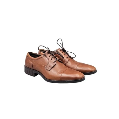 Johnston & Murphy Men’s Size 9.5 M Lancaster Brown Cap Toe Oxfords Dress Shoes - Image 1 of 4