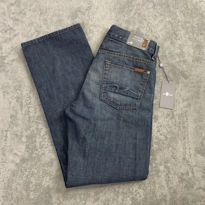 7 For All Mankind Jeans Mens 30x30” Austyn Dark Blue Denim Straight Leg Casual - Image 1 of 4