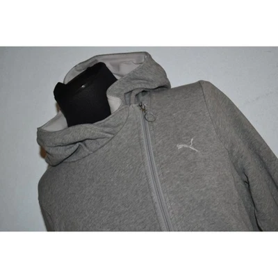 30463 Puma Hoodie Jacket Full Zip Gray Cotton Blend Size Large Womens - Image 1 of 4