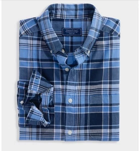$ 118 Vineyard Vines langärmliges kariertes Madras Herrenhemd Tortola Large neu mit Etikett - Bild 1 von 3
