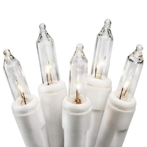 Clear 20 Count Christmas String Lights on White Wire Cord UL Approved for - Picture 1 of 4