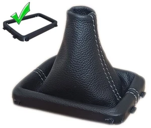 VOLVO XC60 S60 II V60 Schaltmanschette Schaltsack + Rahmen Echt Leder Grau Faden - Bild 1 von 5