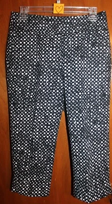 CALÇA SOCIAL LAURA ASHLEY Petite 4P CAPRI (preto/branco; 19" costura interna) perfeita - Imagem 1 de 2