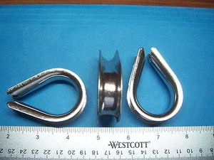 Edelstahl Drahtseil Kauschen, 12 mm für 1/2" Durchmesser Kabel (Stck 2) - Bild 1 von 1