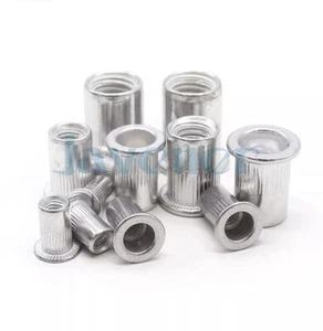 M4/M5/M6/M8/M10 Aluminum Round Blind Insert Rivet Nut Rivnut Nutsert - Picture 1 of 21