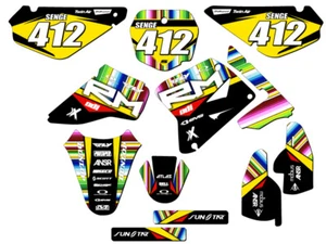 Kit de gráficos Senge 2005-2023 RM 85 SERAPE negro compatible con Suzuki - Imagen 1 de 10