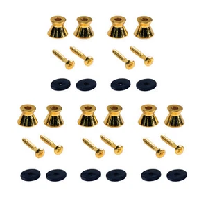 10 Pack of Gold Guitar Strap Buttons for electric guitars - Universal fit - Picture 1 of 2